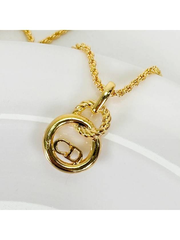 CD Logo Circle Gold Vintage Necklace 4VDIA33659 - DIOR - BALAAN 1