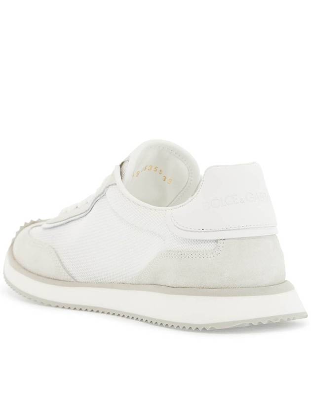 white leather low-top sneakers with dg logo - DOLCE&GABBANA - BALAAN 3