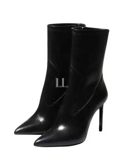 Pointed Toe Ankle Middle Boots Black - AMI - BALAAN 2