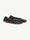 Women's Scarpa Square Toe Leather Flat Black - MAISON MARGIELA - BALAAN 3