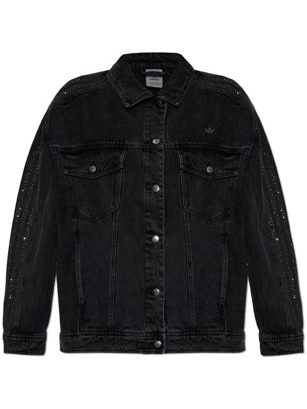 ADIDAS Originals Denim Jacket With Shimmering Sequins, Women's, Black - ADIDAS ORIGINALS - BALAAN 1