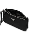 Triangle Logo Double Clutch Black - PRADA - BALAAN 4