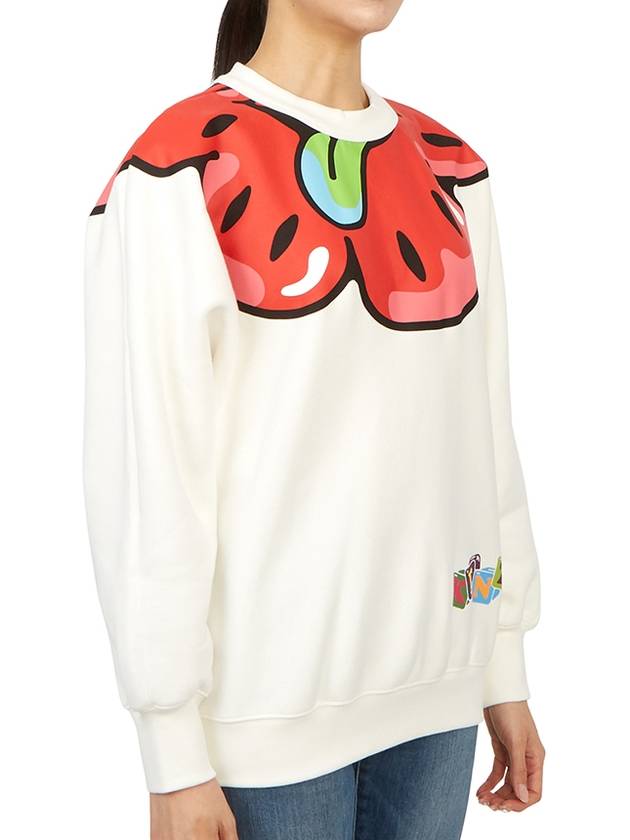 Boke Boy Flower Print Cotton Sweatshirt White - KENZO - BALAAN 4