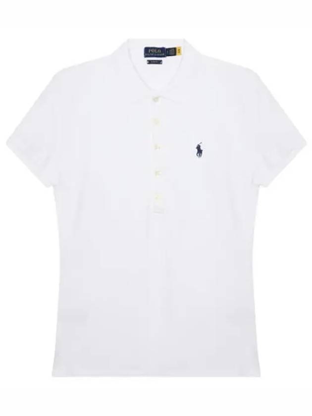 Pony logo embroidery stretch cotton short sleeve collar for women - POLO RALPH LAUREN - BALAAN 1