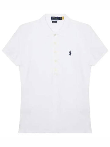 Pony logo embroidery stretch cotton short sleeve collar for women - POLO RALPH LAUREN - BALAAN 1