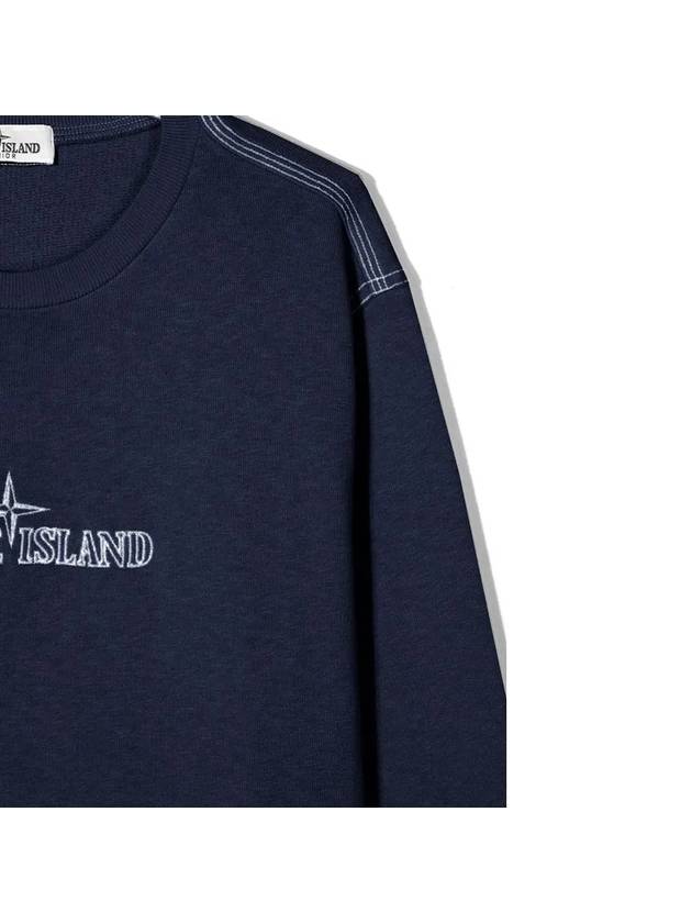 Kids Logo Embroidered Sweatshirt Navy 761660943 V0020 - STONE ISLAND - BALAAN 4