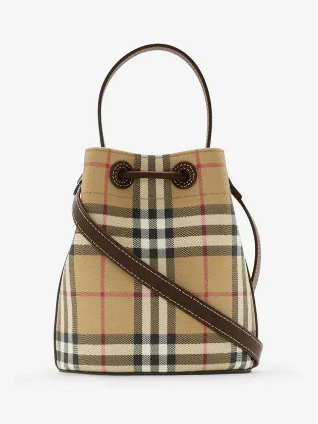 Check Mini Bucket Bag Archive Beige - BURBERRY - BALAAN 4