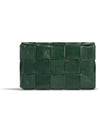 Cassette Intrecciato Small Leather Cross Bag Raintree - BOTTEGA VENETA - BALAAN 5