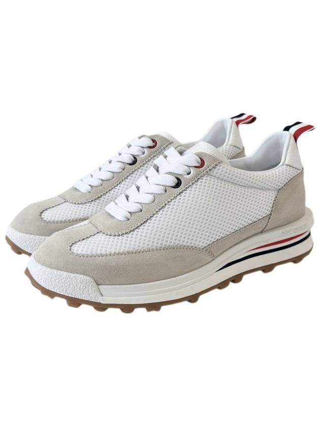 Thom Women Browne Nylon Tech Runner Low Top Sneakers Grey White - THOM BROWNE - BALAAN 2