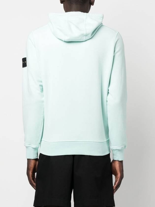 Wappen Patch Cotton Fleece Hoodie Aqua - STONE ISLAND - BALAAN 3