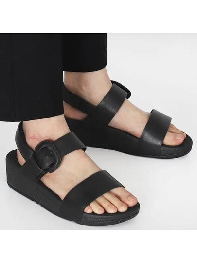 Lulu Covered Buckle Leather Strap Sandals Black - FITFLOP - BALAAN 2