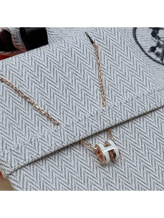 Mini Pop H Pendant Rose Gold & Blanc - HERMES - BALAAN 2