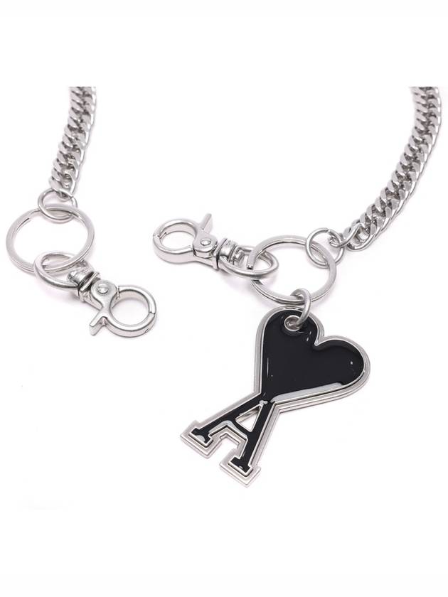 Heart Logo Chain Key Holder Black - AMI - BALAAN 7