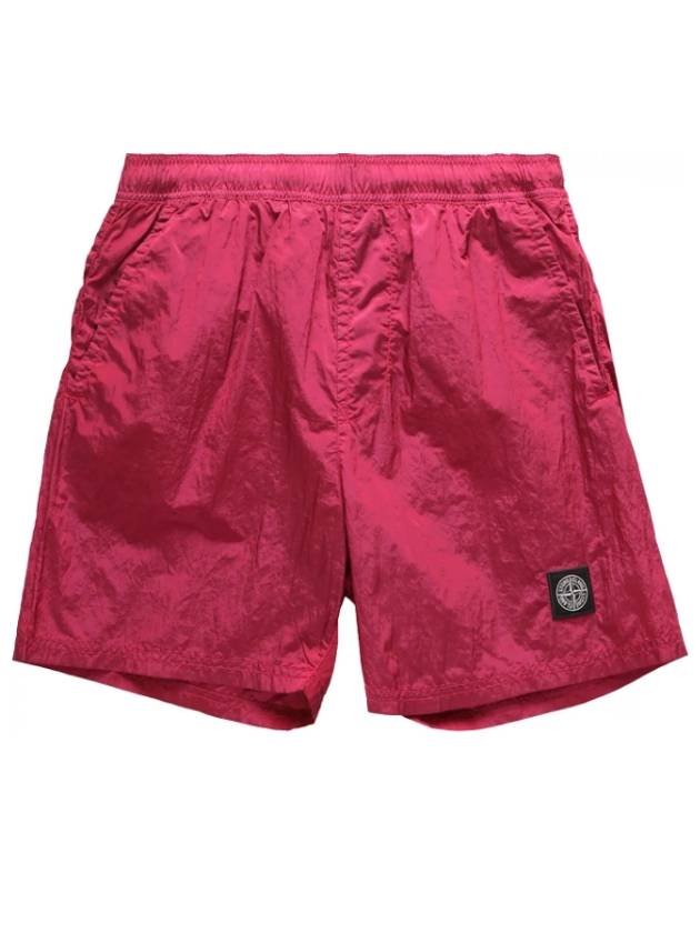 Men's Logo Patch Nylon Metal Swim Shorts Red - STONE ISLAND - BALAAN 2