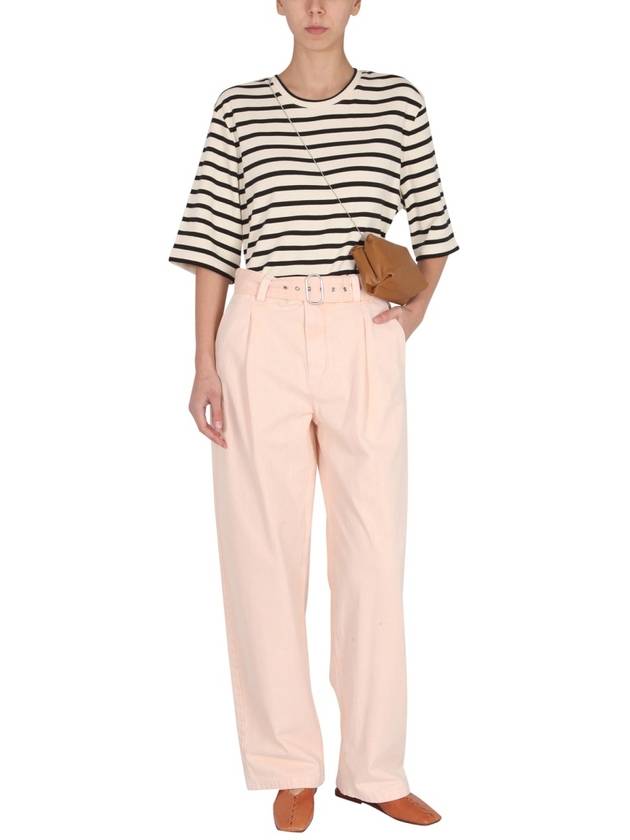 Belted Straight Pants Pink - JIL SANDER - BALAAN 3