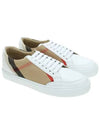 House Check Leather Sneakers Optic White - BURBERRY - BALAAN 2