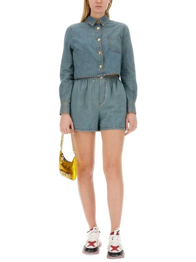 Blouse Shirt 02110536 0282 DENIM - MOSCHINO - BALAAN 3