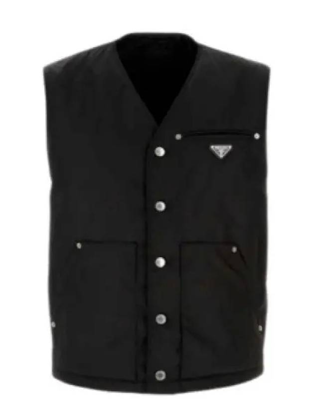 Triangle Logo Re-Nylon Padded Vest Black - PRADA - BALAAN 2