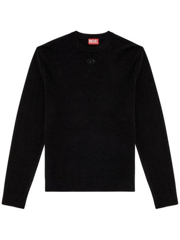 K-Vieri Logo Embroidery Sweatshirt Black - DIESEL - BALAAN 1