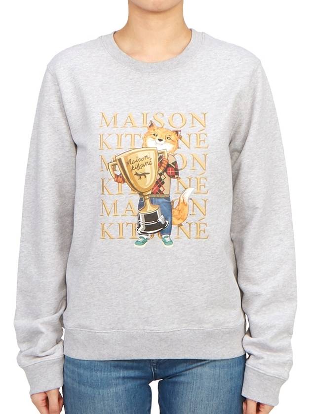 Fox Champion Print Sweatshirt Grey - MAISON KITSUNE - BALAAN 2