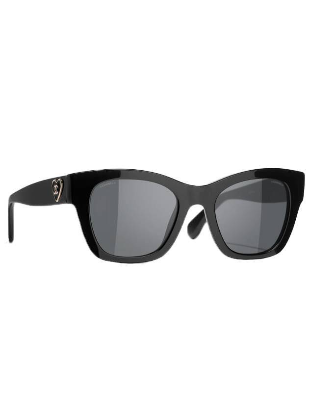 Eyewear Heart Logo Square Sunglasses Black - CHANEL - BALAAN 1