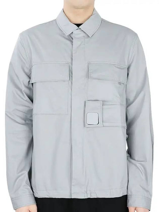 Metropolis Tech Patch Overshirt Harbor Mist 14CMSH072A 006472A 805 - CP COMPANY - BALAAN.