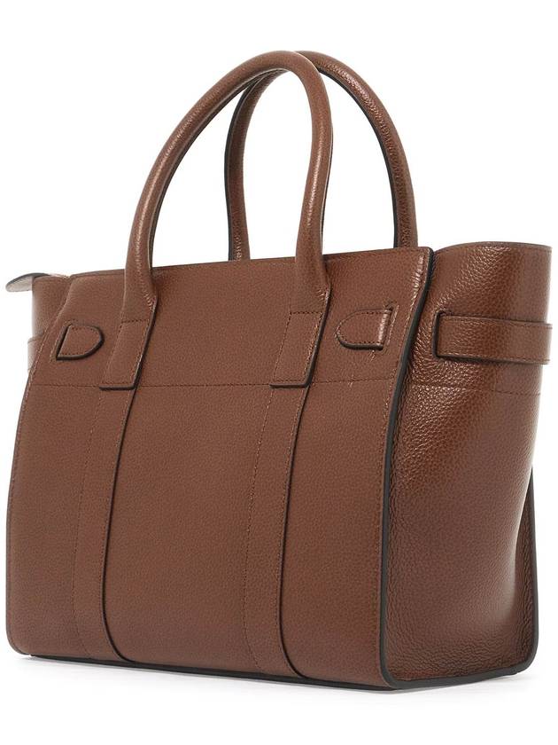 Small Classic Grain Zipped Bayswater Tote Bag Oak - MULBERRY - BALAAN 3