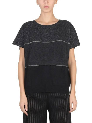 Women's Monili Striped Knit Top Black - FABIANA FILIPPI - BALAAN 1