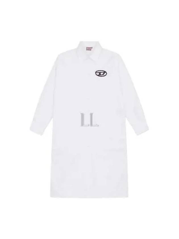 Rune D logo Embroidery Shirt Midi Dress White - DIESEL - BALAAN 2