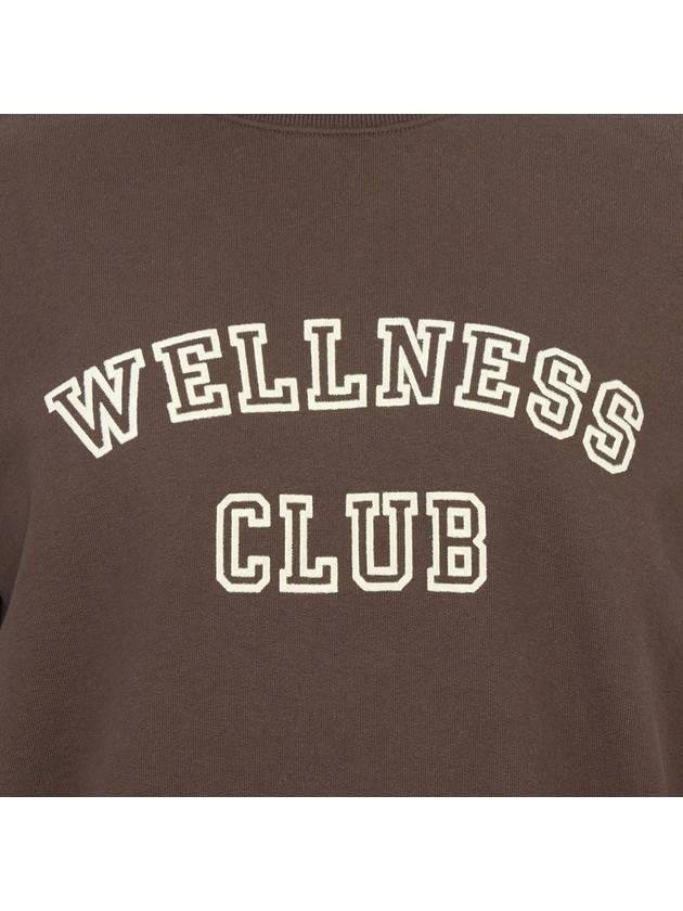 Wellness Club Flock Crew Neck Cotton Sweatshirt Brown - SPORTY & RICH - BALAAN 9