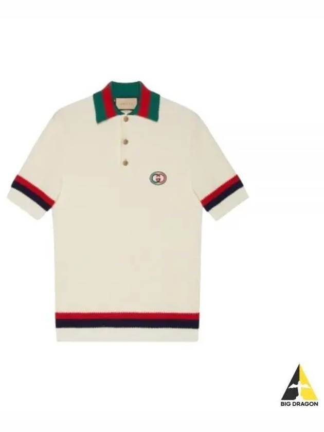 Web Knit Cotton Polo Shirt Ivory - GUCCI - BALAAN 2