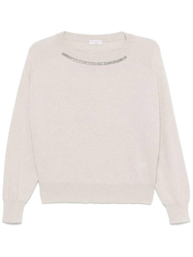 Monilli Cashmere Knit Top Beige - BRUNELLO CUCINELLI - BALAAN 1