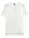 Men's Medium Weight Jersey Tipped Pocket Crewneck Short Sleeve T-Shirt White - THOM BROWNE - BALAAN 3