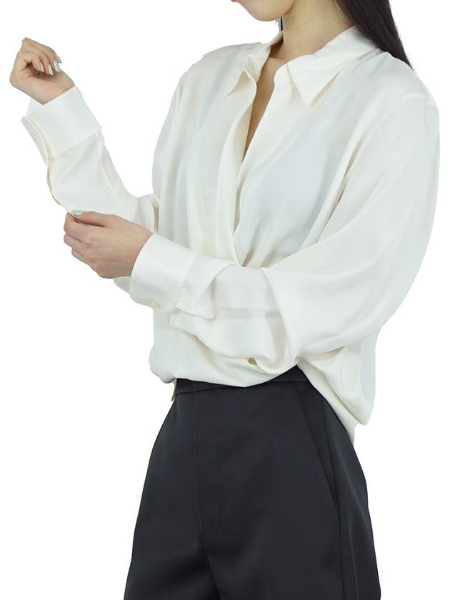 Silk Wrap Blouse Ivory - THEORY - BALAAN 6