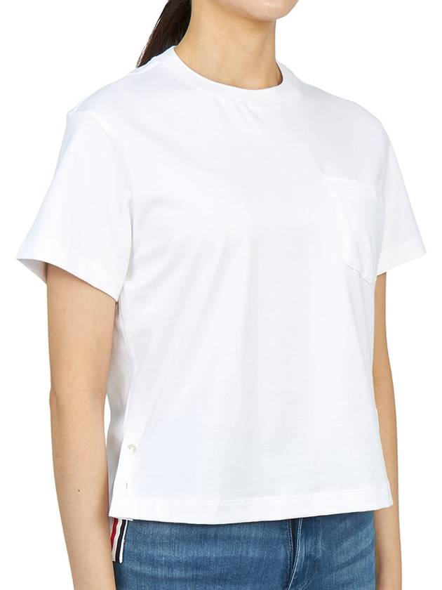 Midweight Jersey Boxy Pocket Short Sleeve T-Shirt White - THOM BROWNE - BALAAN 4