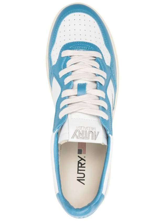 Men's Medalist Leather Low Top Sneakers Blue - AUTRY - BALAAN 5