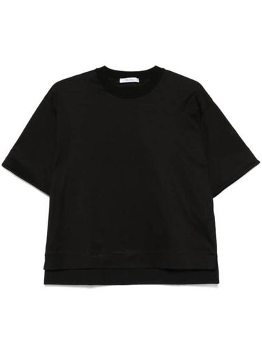 Logo Cotton Short Sleeve T-Shirt Black - MAX MARA - BALAAN 1