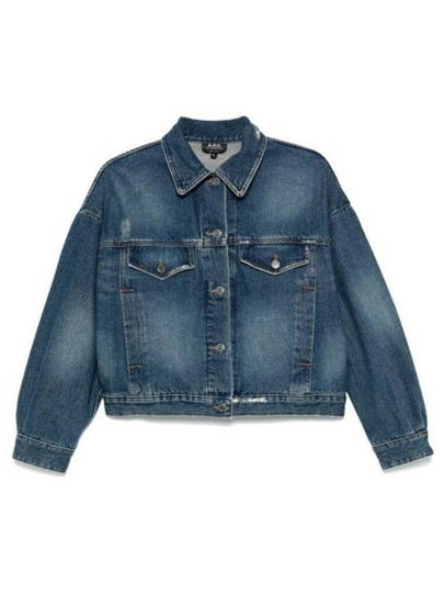 Boxy Denim Jacket Stone Washed Indigo - A.P.C. - BALAAN 2