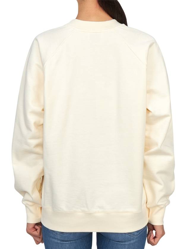 Women's Cashmere B Logo Patch Knit Top Ice White - BARRIE - BALAAN 6