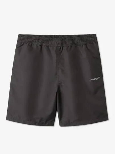 Graphic Striped Swim Shorts Black - OFF WHITE - BALAAN 2