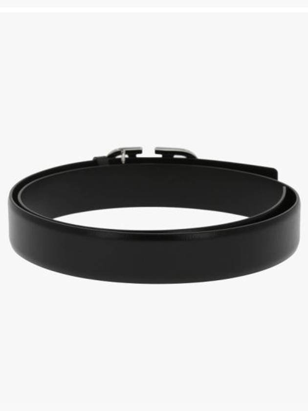 Buckle Leather Belt Black - VALENTINO - BALAAN 4