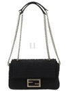 Baguette FF Fabric Chain Mini Bag Black - FENDI - BALAAN 2