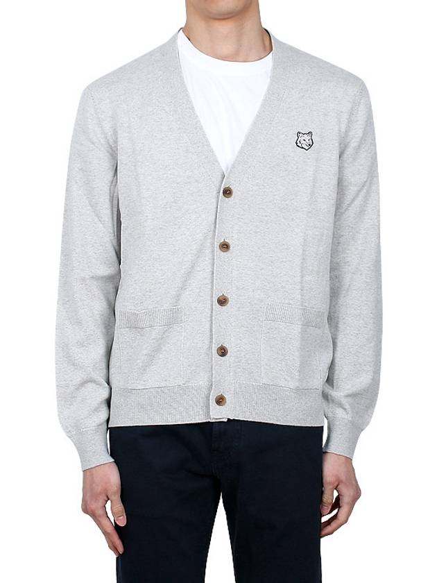 Bold Fox Head Patch Regular Cardigan Grey - MAISON KITSUNE - BALAAN 3