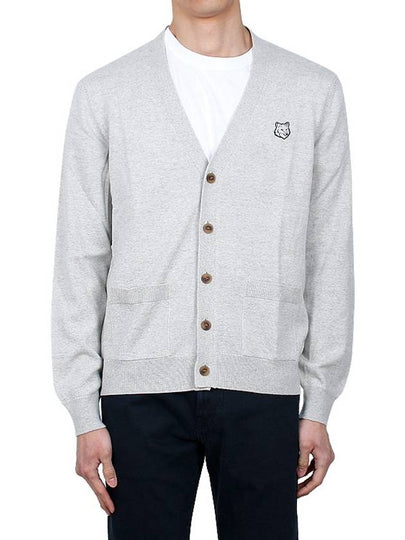 Bold Fox Head Patch Regular Cardigan Grey - MAISON KITSUNE - BALAAN 2