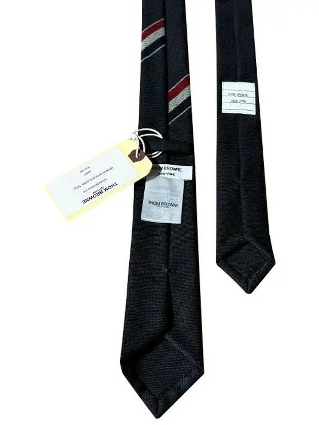 Three-Line Engineer Stripe Wool  Neck Tie Navy - THOM BROWNE - BALAAN 5