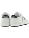 Downtown Perforated Leather Low Top Sneakers White - PRADA - BALAAN 5