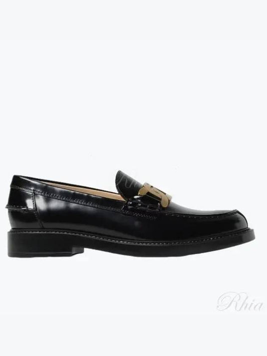 Brushed Leather Chain Loafers Black - TOD'S - BALAAN 2