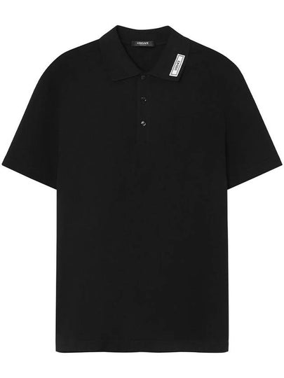 logo applique short sleeve polo shirt 10139061A11276 - VERSACE - BALAAN 2