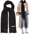 Logo Wool Fringe Scarf Black - ACNE STUDIOS - BALAAN 10