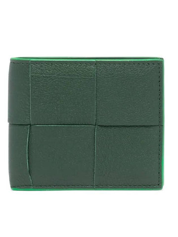 Maxi Intrecciato Leather Half Wallet Raintree - BOTTEGA VENETA - BALAAN 1